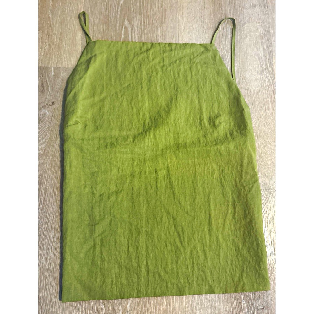 House of Harlow Green Open Back Cropped Cami Tank Top Boho Resort Strappy Size L